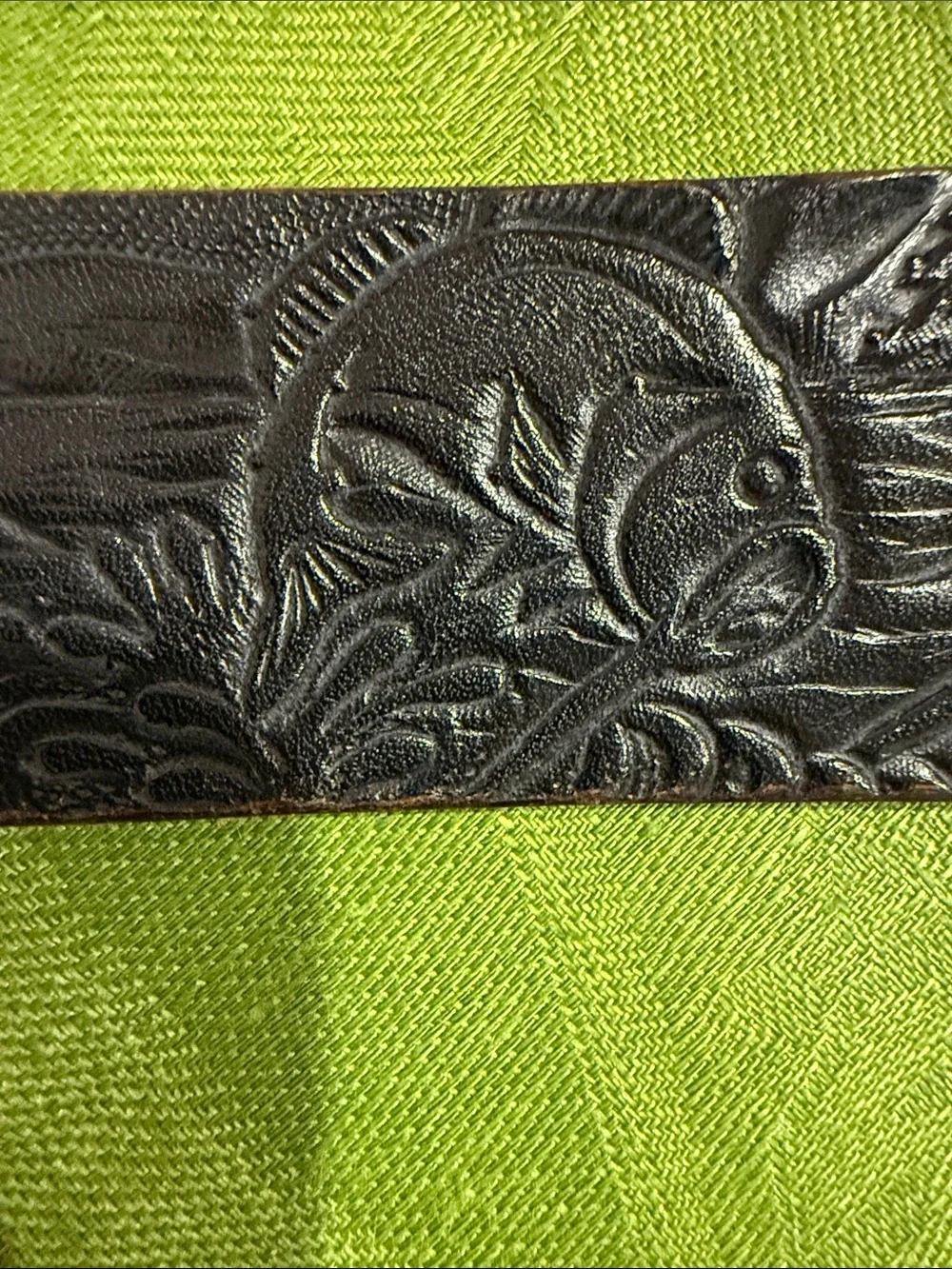 Indiana Metal Craft Trout Buckle and Leather Belt